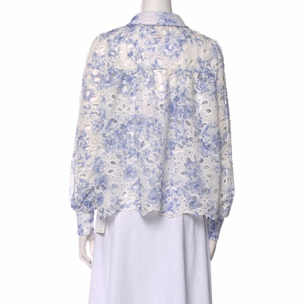 Caroline Constas Floral Lace Eyelet Blouse - Picture 5 of 7